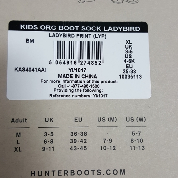 NWT Hunter Boot Socks Ladybird print kids XL Ladybugs Fleece Youth 3-5 NIB - Picture 4 of 5